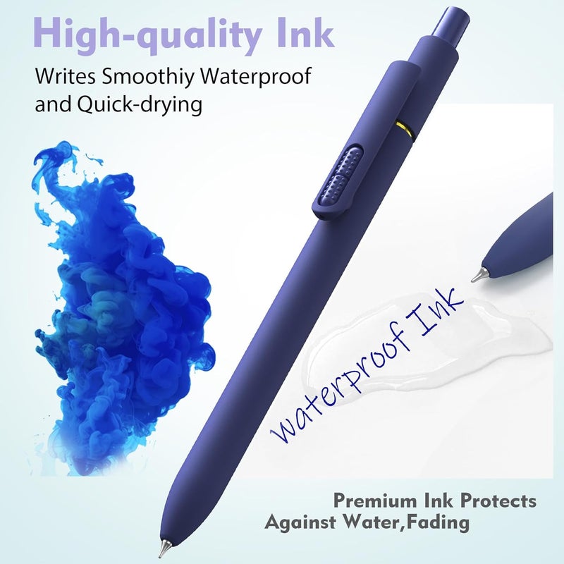 Hiacry 16Pcs Blue Ink Gel Pens，Quick-Dry 0.7mm Fine Point Fidget Pens for Smooth Writing, Journaling & Drawing, Aesthetic Pen for Women, School & Office Supplies (Vintage + Morandi Blue Ink 16Pack - Image 5
